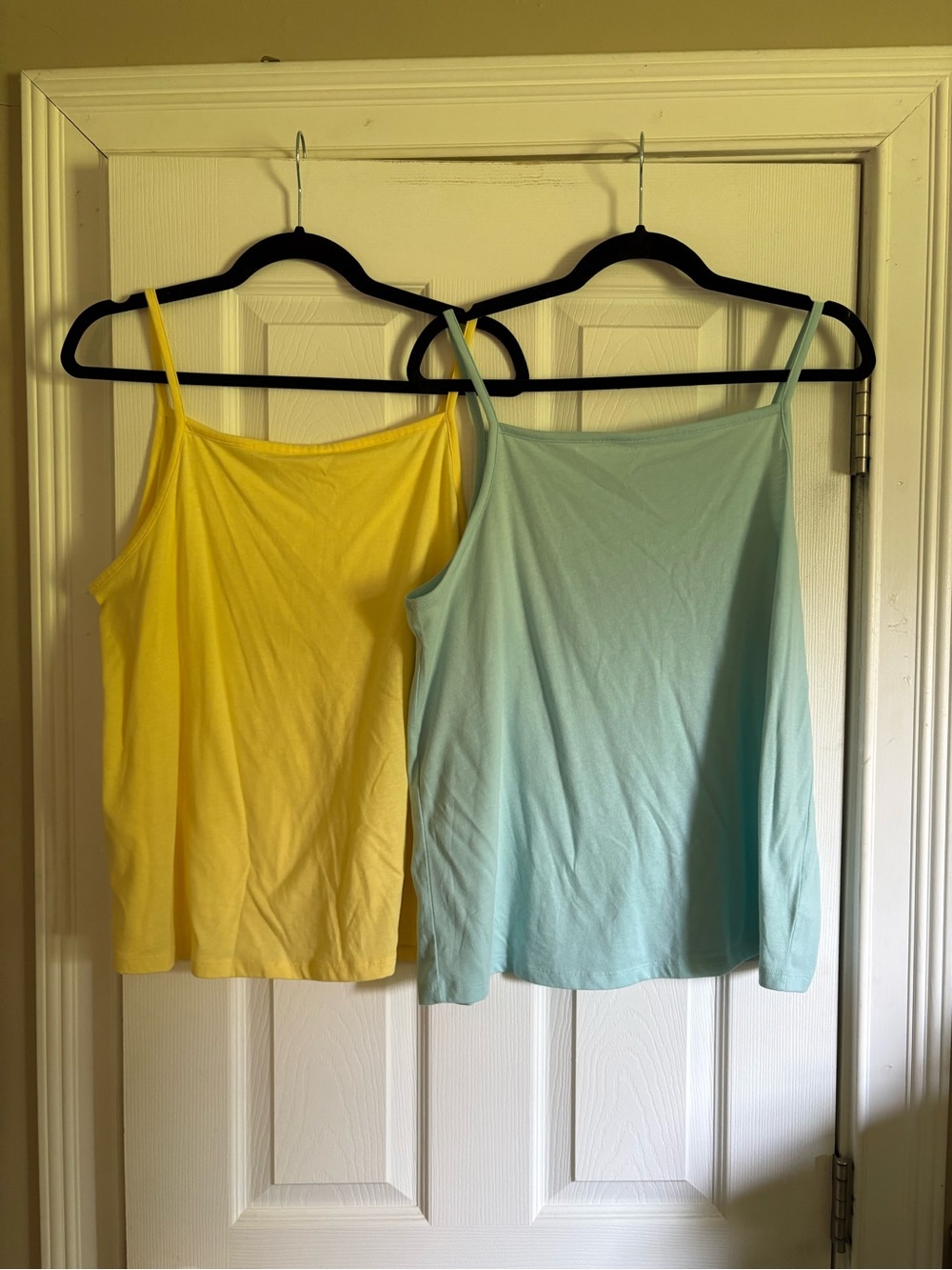Old Navy Yellow and Light Blue Spaghetti Strap Camisoles